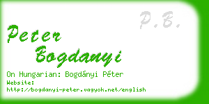 peter bogdanyi business card